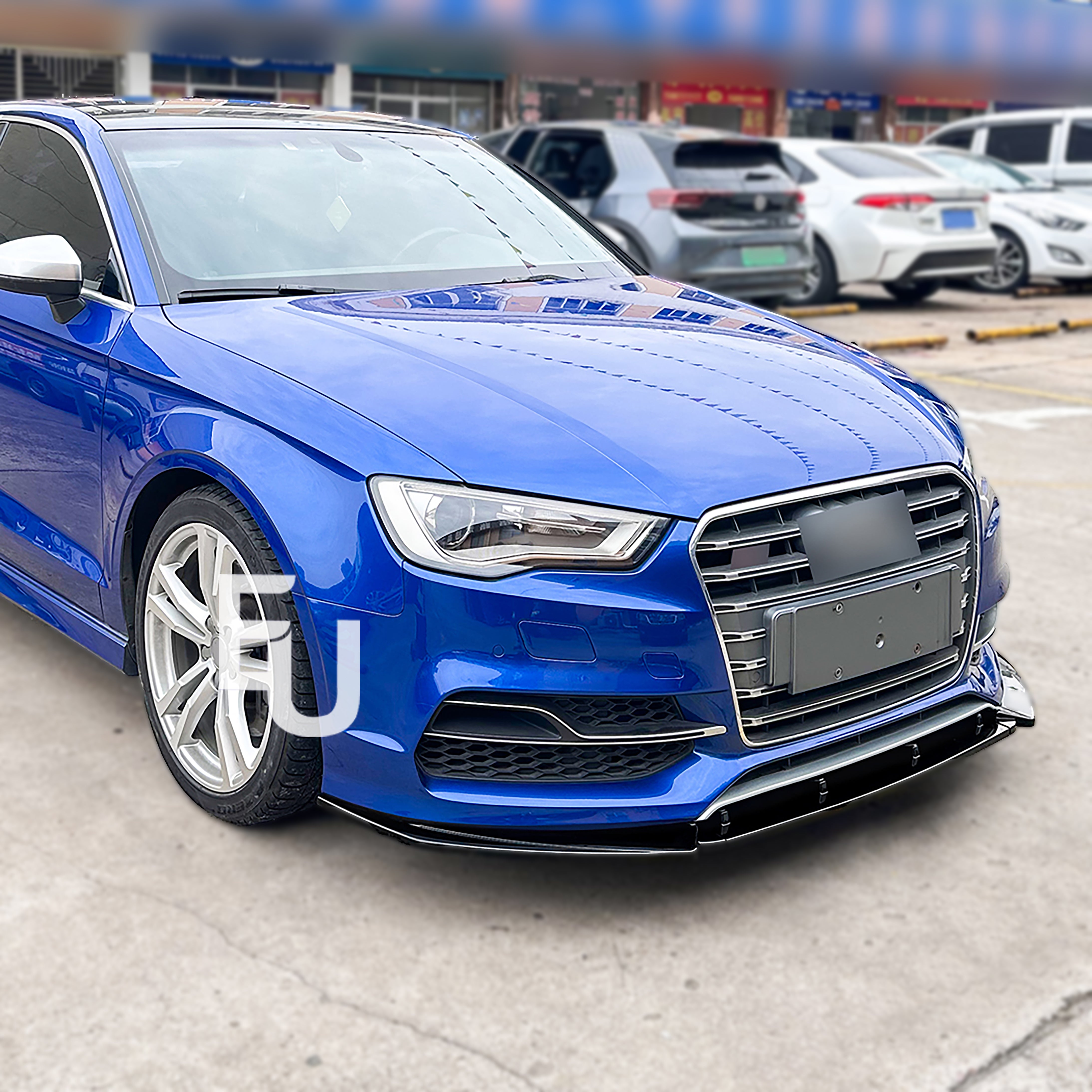 FOR AUDI A3 8V S3 S LINE GLOSS BLACK FRONT SPLITTER SPOILER LIP BODY 2012-16