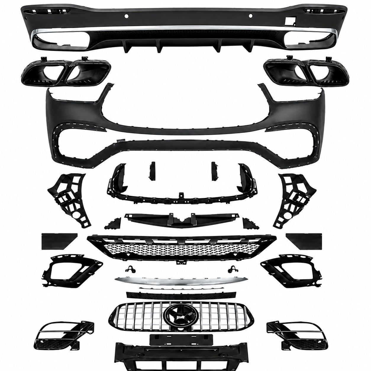GLE63 CONVERSION FRONT BUMPER BODYKIT REAR DIFFUSER FOR MERCEDES GLE W167 19-23