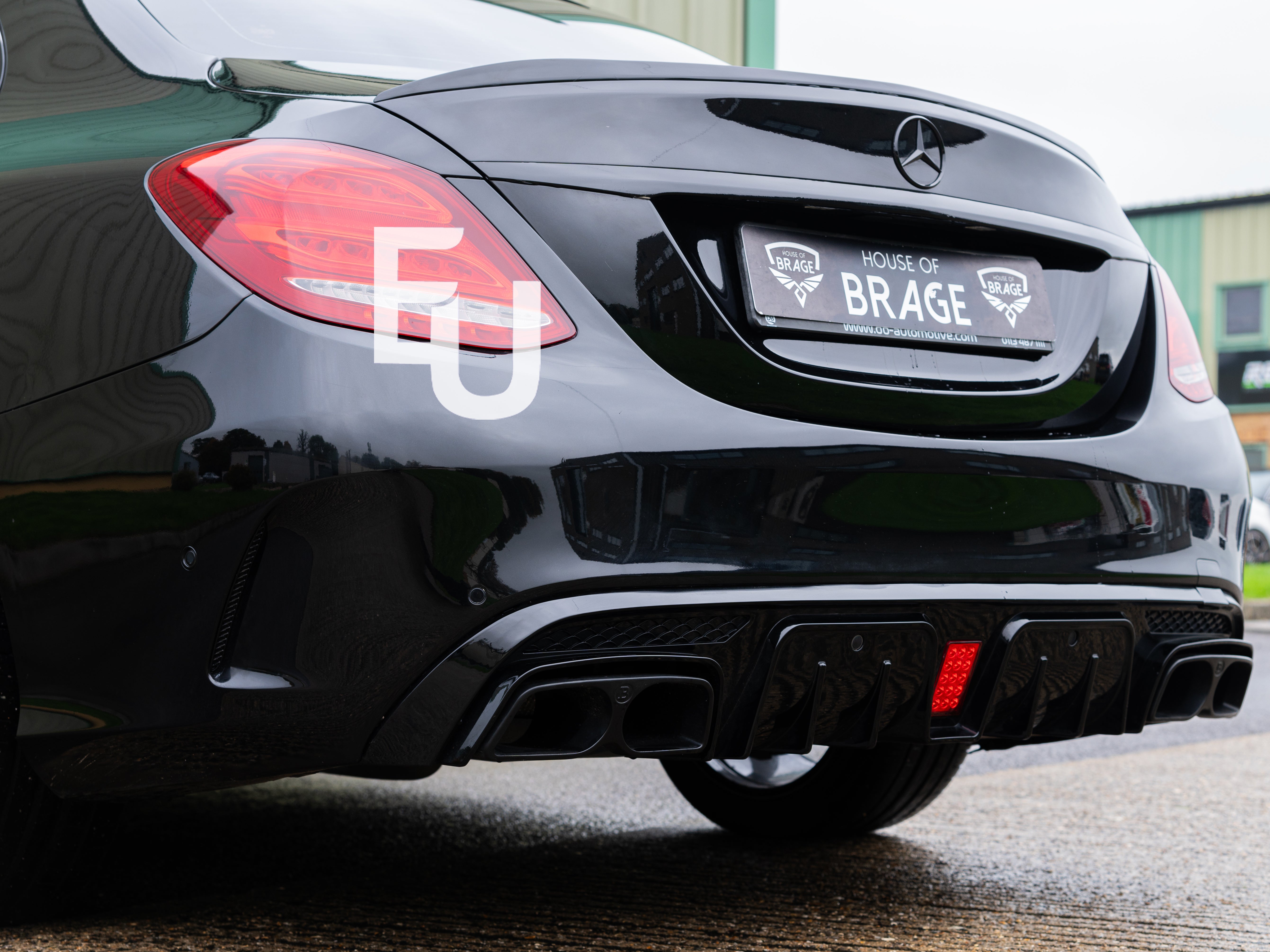 FOR MERCEDES BENZ C CLASS W205 AMG C63 REAR BUMPER DIFFUSER AMG F1 LIGTH STYLE
