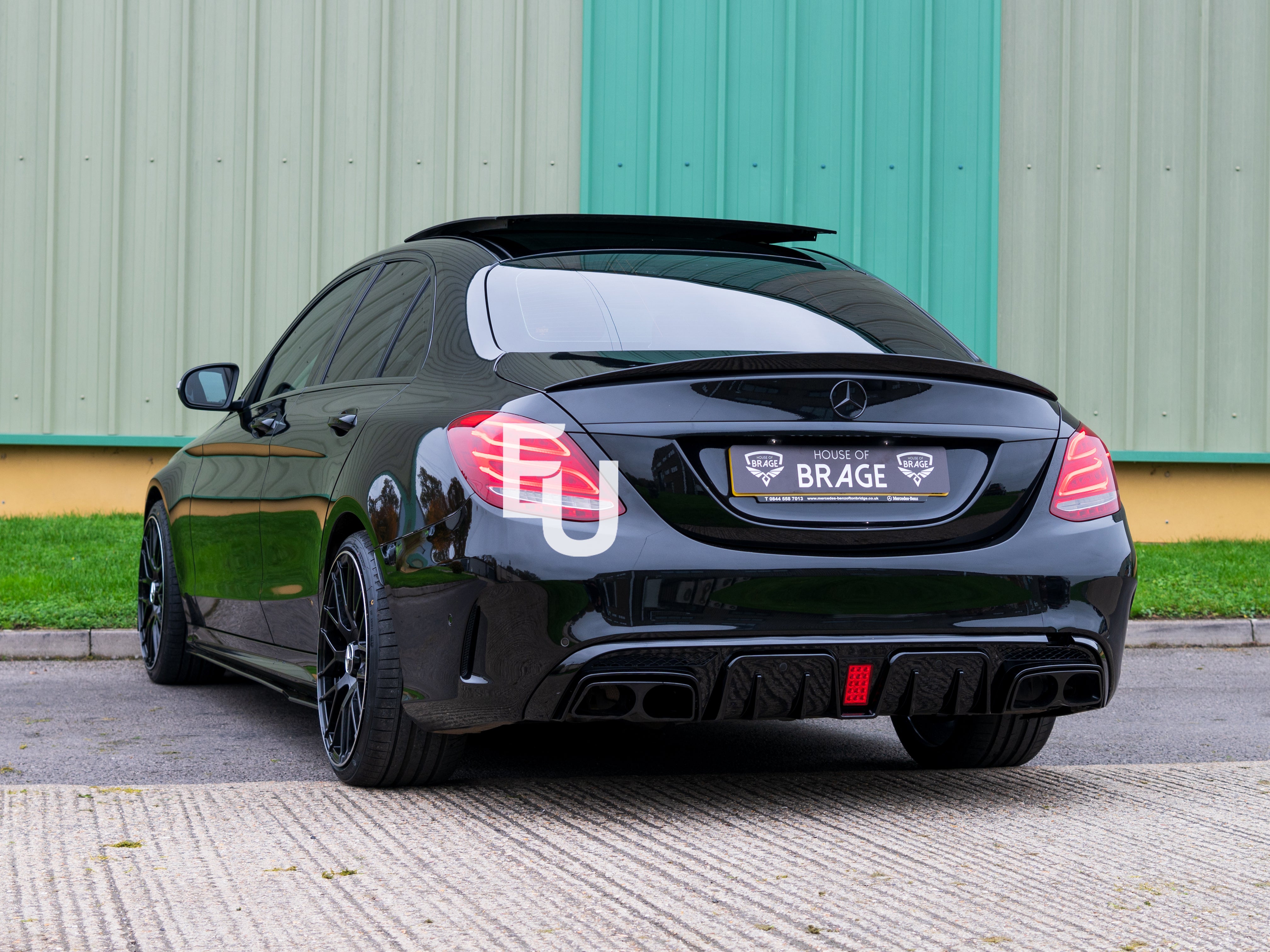 FOR MERCEDES BENZ C CLASS W205 AMG C63 REAR BUMPER DIFFUSER AMG F1 LIGTH STYLE