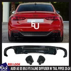 FOR AUDI A5 S5 B9.5 F5 S-LINE RS5 LOOK HONEYCOMB REAR DIFFUSER W/PIPES 2020-24