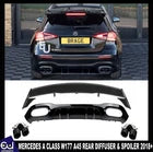 FOR MERCEDES A CLASS W177 AMG A45 LOOK REAR DIFFUSER TAILPIPES & ROOF SPOILER