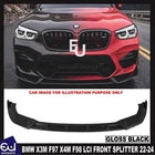 FOR BMW X3M F97 X4M F98 LCI FRONT SPLITTER LIP SPOILER GLOSS BLACK 2022-2024