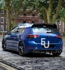 FOR VW GOLF R MK7.5 REAR BLADE FIN DIFFUSER BUMPER SPOILER GLOSS BLACK 17-20