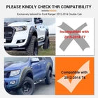 Matte Black Wide Wheel Arches Extensions Body Kit For Ford Ranger T6 2012-2015