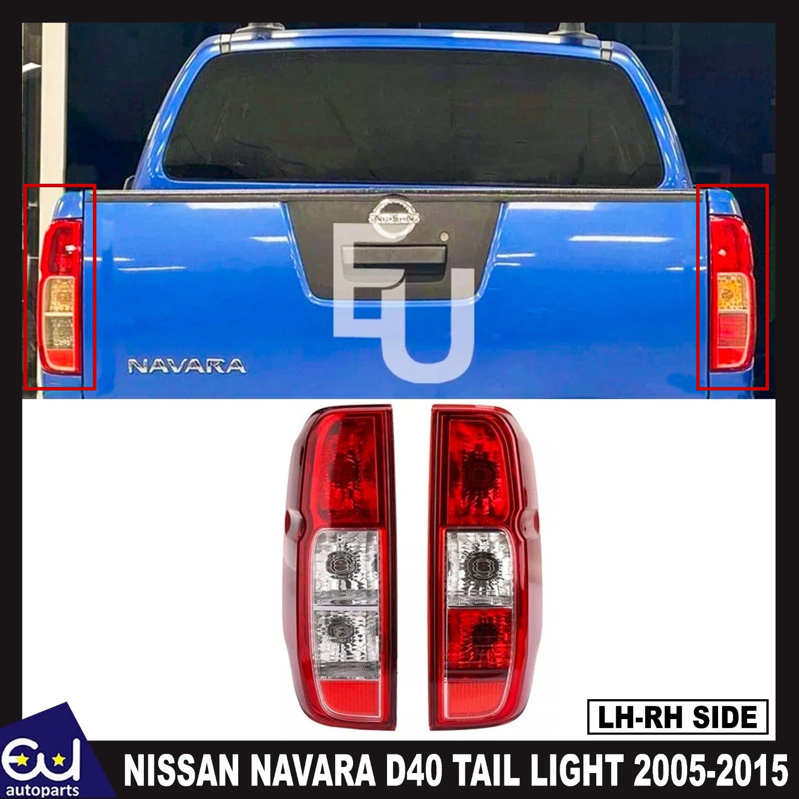 PAIR LEFT RIGHT TAIL LIGHT LAMP DRIVER PASSENGER SID FOR NISSAN NAVARA D40 05-15