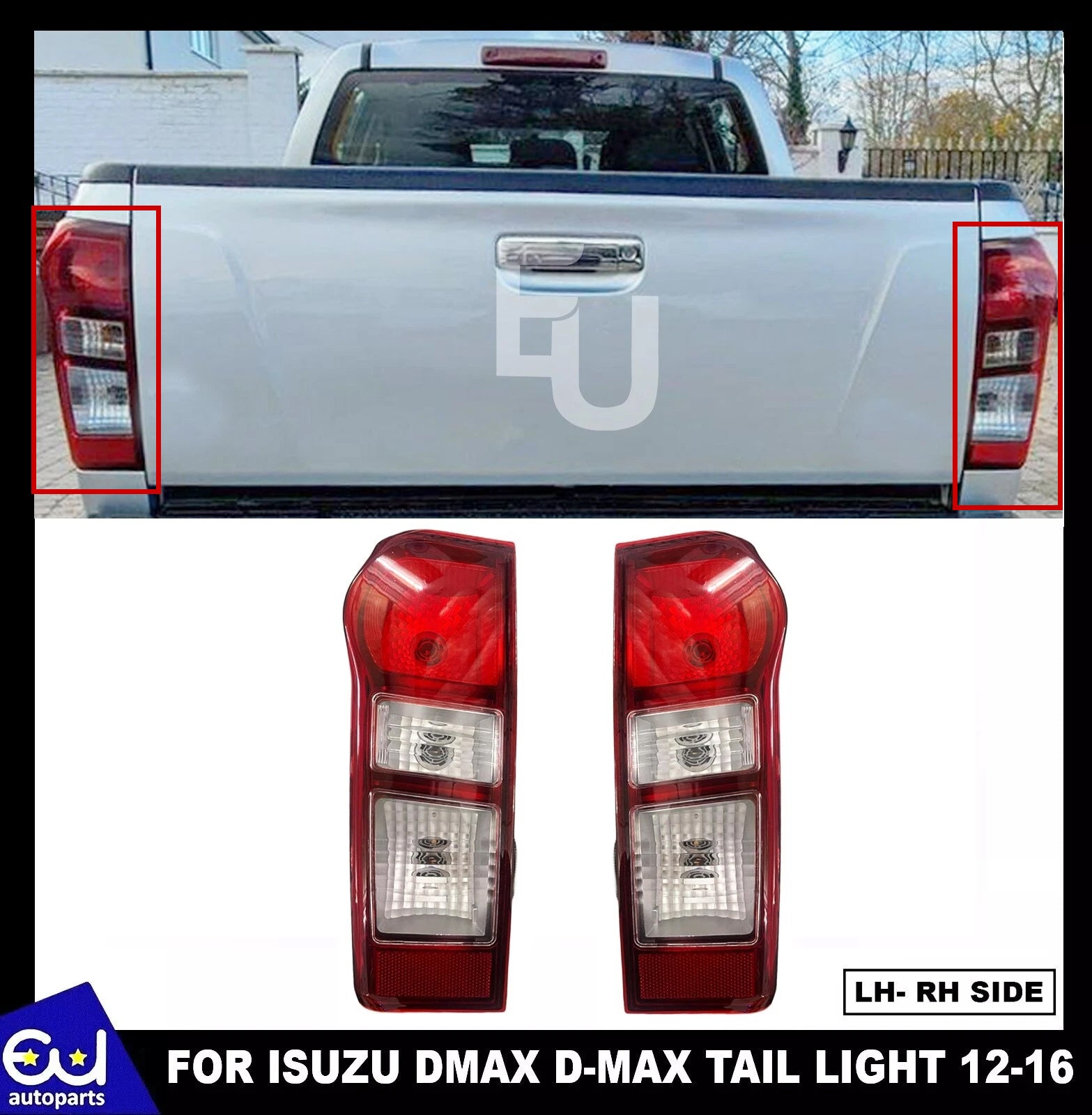 PAIR REAR TAIL LIGHT BRAKE LAMPS FOR ISUZU D MAX YUKON UTAH 2012-2015 (UK SPEC)