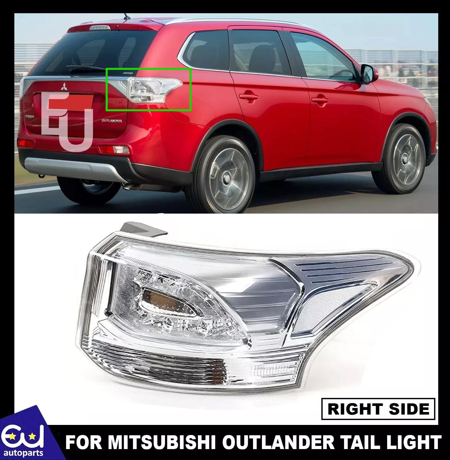 RIGHT SIDE REAR TAIL LIGHT BRAKE LAMP FOR MITSUBISHI OUTLANDER MK3 UK 2012- 2015