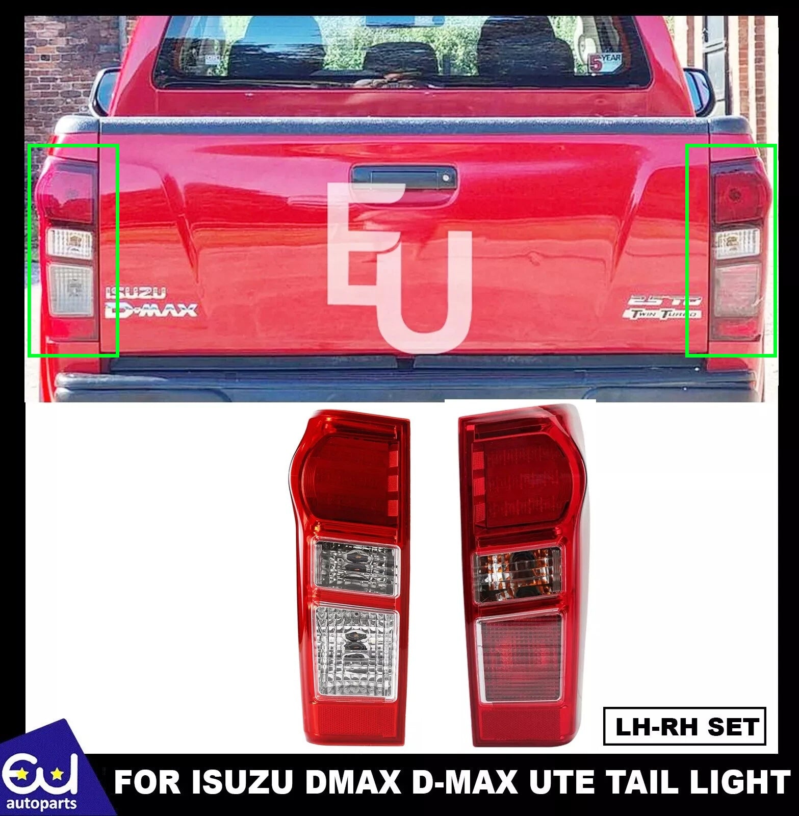 LED Rear Tail Light Set – Left & Right for Isuzu D-Max Pickup 2015–2018 UK