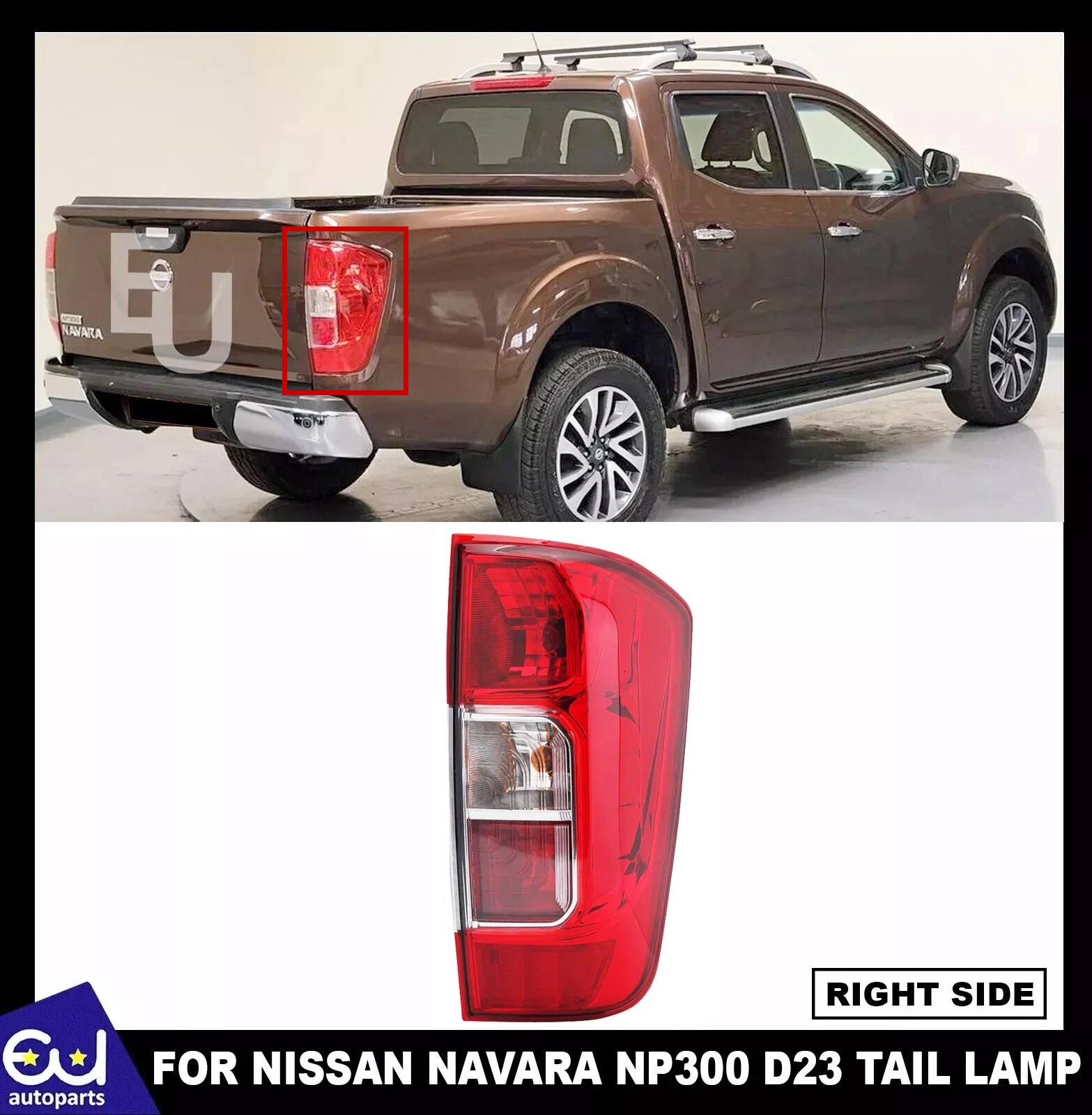 RIGHT SIDE O/S REAR TAIL LIGHT BRAKE LAMP FOR NISSAN NAVARA NP300 D23 2015-20 UK