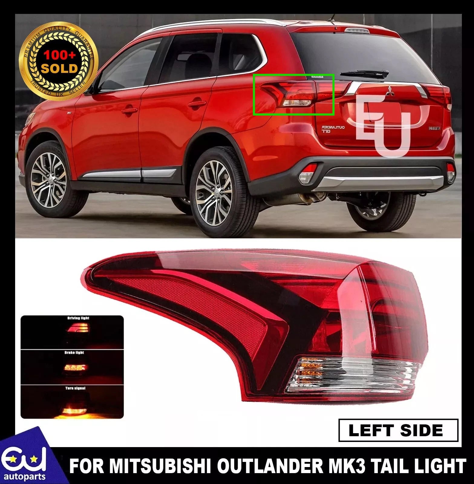REAR LEFT SIDE TAIL LIGHT BRAKE LAMP FOR MITSUBISHI OUTLANDER MK3 2016-2020 UK
