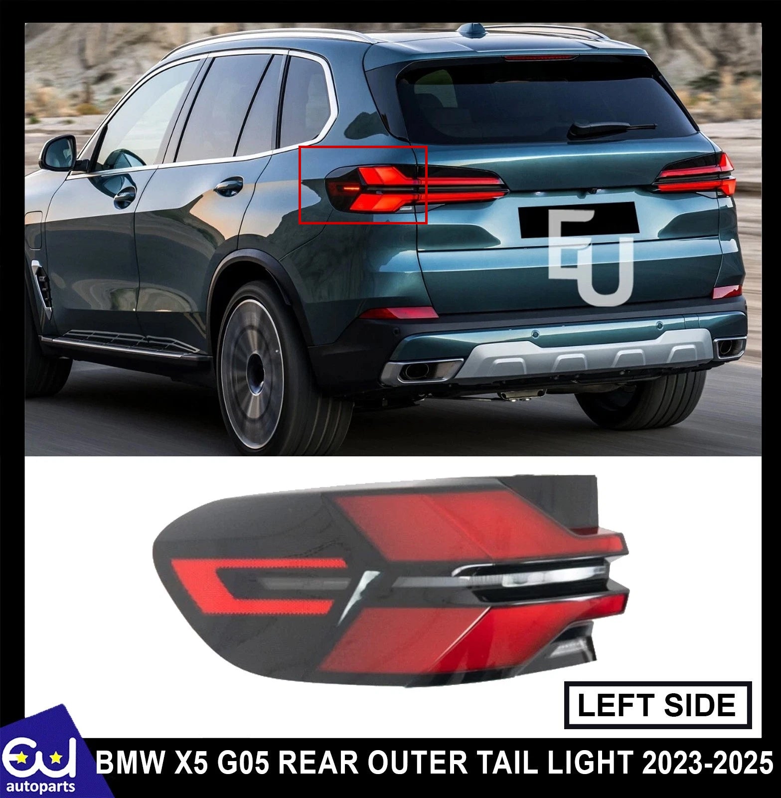LEFT PASSENGE SIDE LED REAR OUTER TAIL LIGHT BRAKE LAMP FOR BMW X5 G05 2023-2025