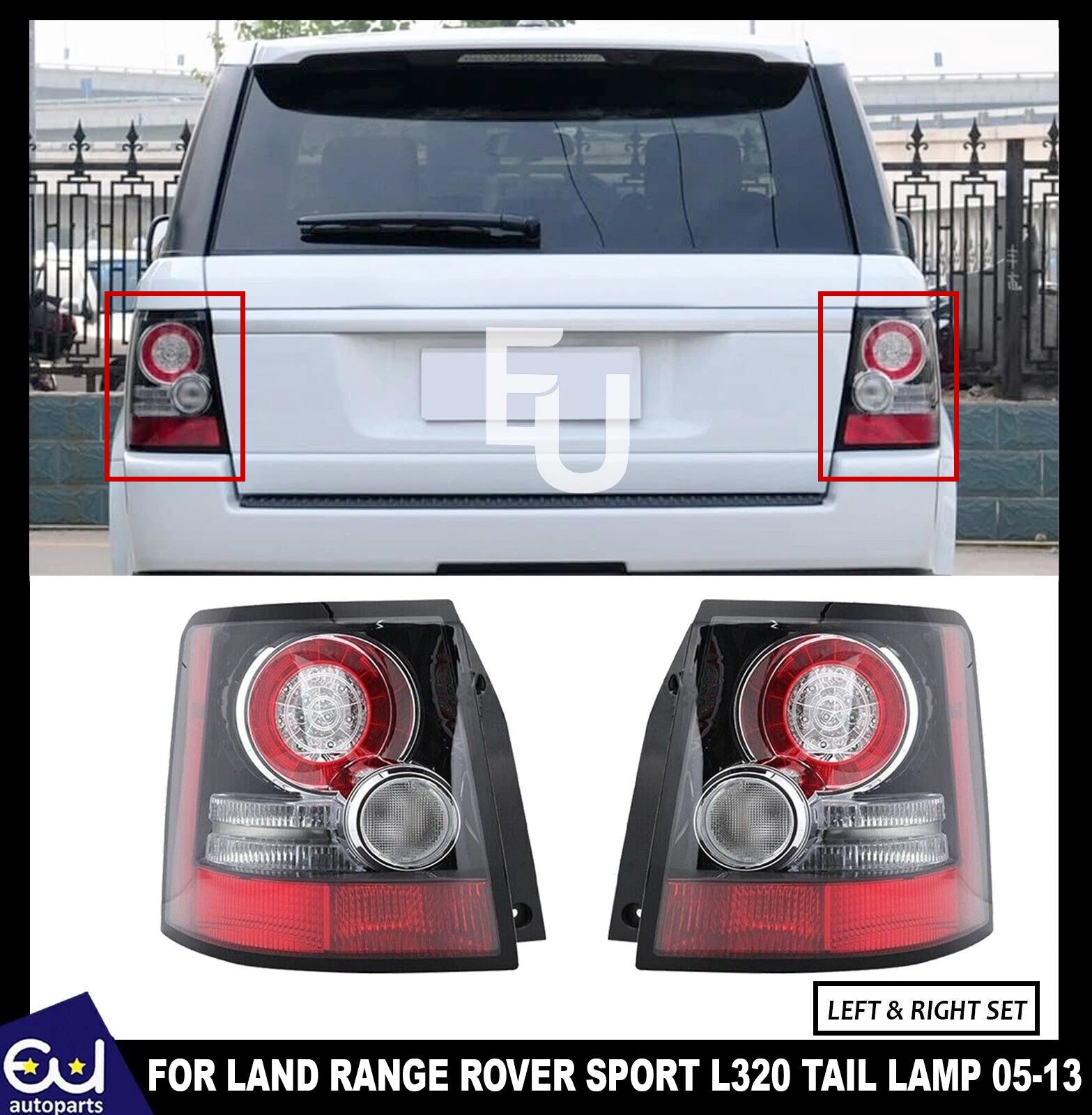 LH+RH REAR TAIL LIGHT BRAKE STOP LAMP FOR RANGE ROVER SPORT L320 MK1 2005-2013