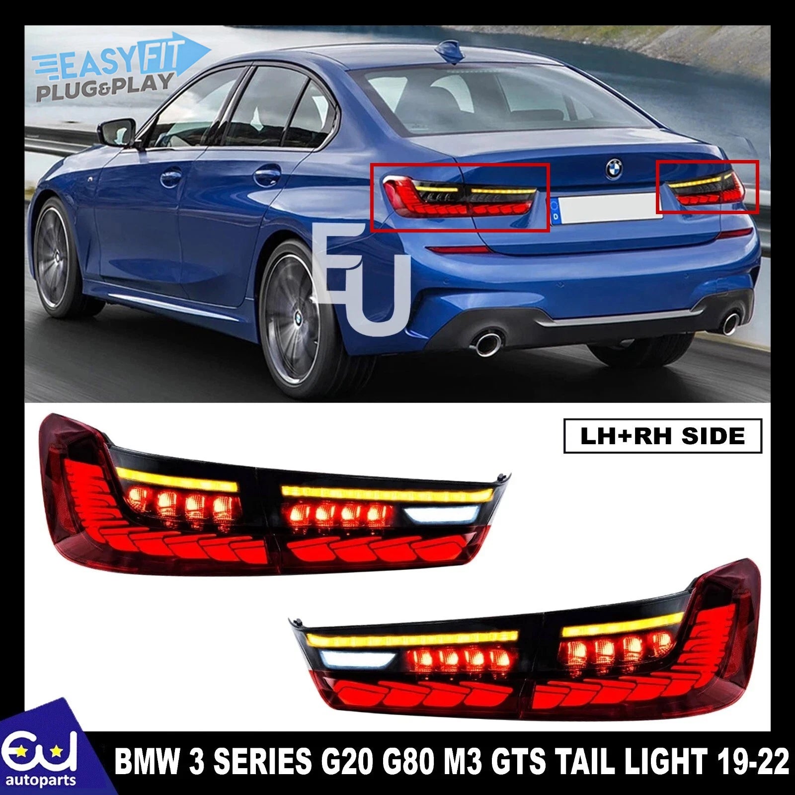 OLED GTS REAR TAIL LIGHT LIGHTS LAMP FOR BMW 3 SERIES G20 G80 W/ ANIMATION 2019+