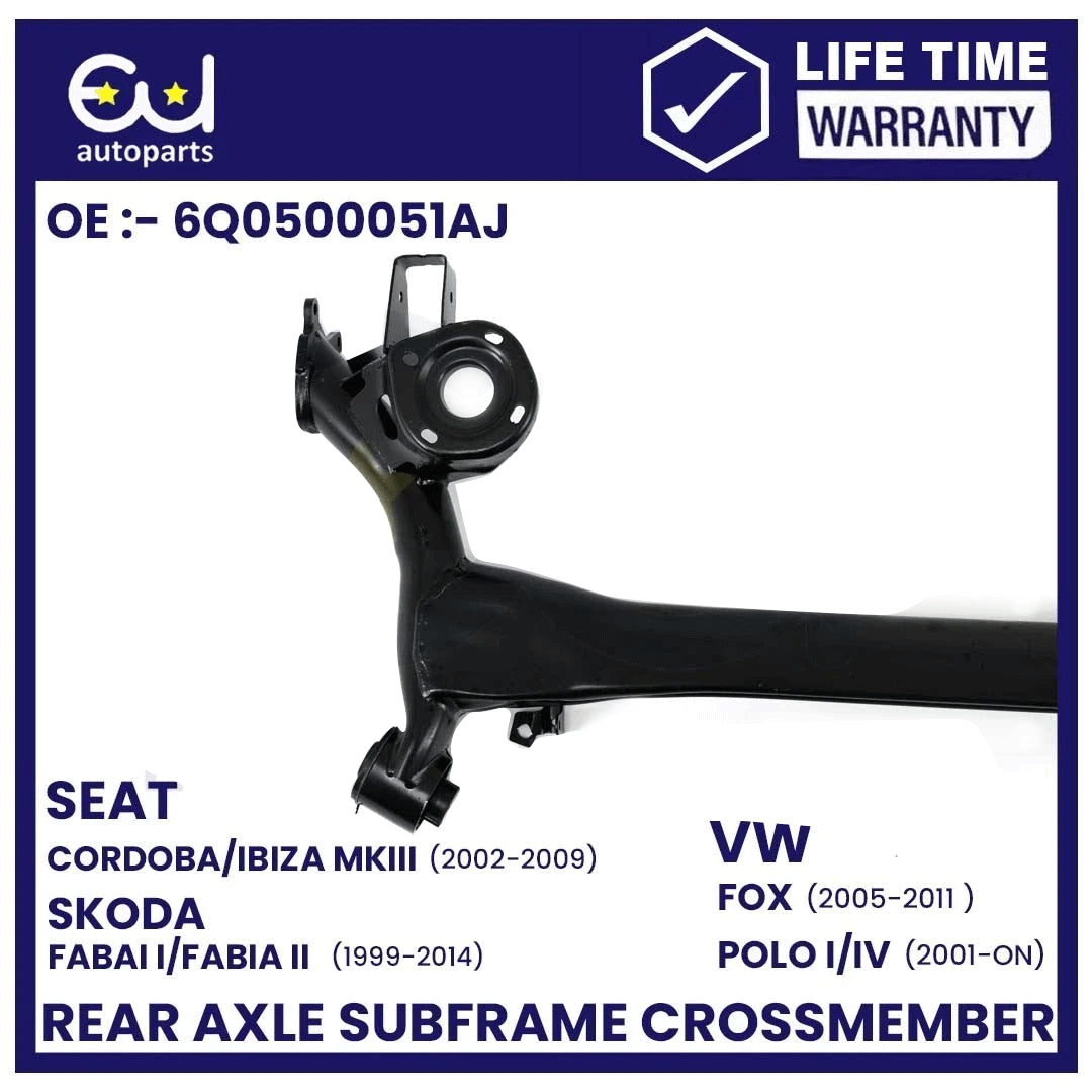 REAR AXLE BEAM CROSSMEMBER SUBFRAME FOR VW FOX / POLO MK4 2001-2014 6Q0500051