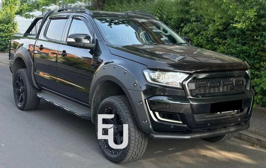 BLACK ROOF RAILS RACK STYLING PAIR OEM STYLE FOR FORD RANGER T6 T7 T8 2011-2022