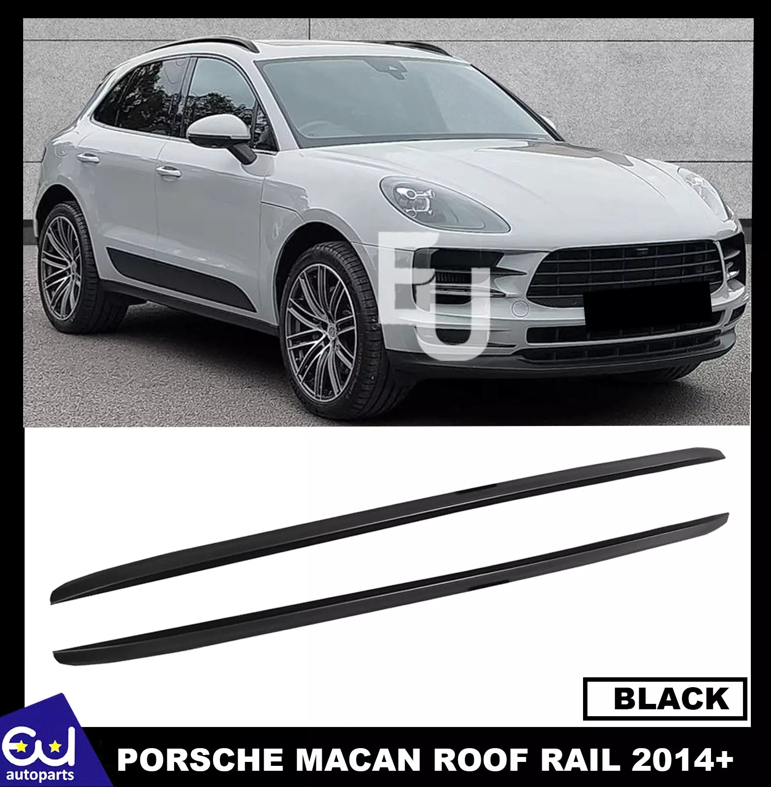 FOR PORSCHE MACAN 95B MK1 ROOF RAILS RACK CROSS BARS BLACK ALUMINIUM OEM FIT