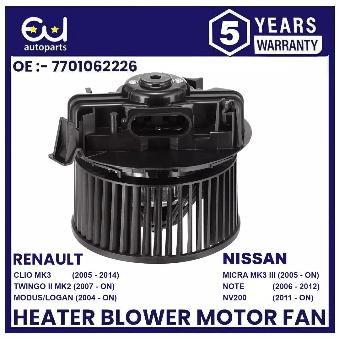 FOR NISSAN MICRA K12 / MICRA C+C K12 / NOTE E11 / NV200 HEATER BLOWER MOTOR FAN