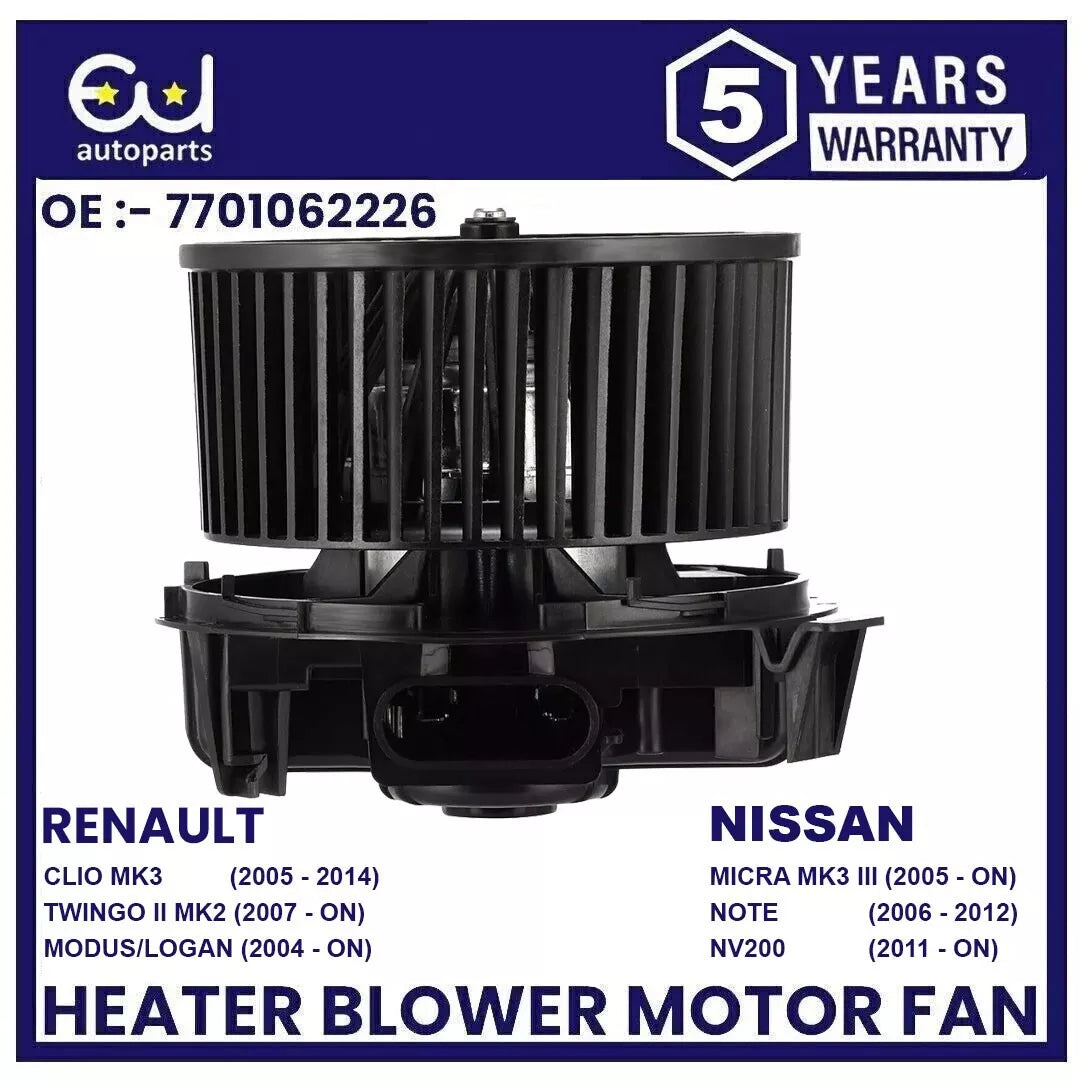 FOR NISSAN MICRA K12 / MICRA C+C K12 / NOTE E11 / NV200 HEATER BLOWER MOTOR FAN