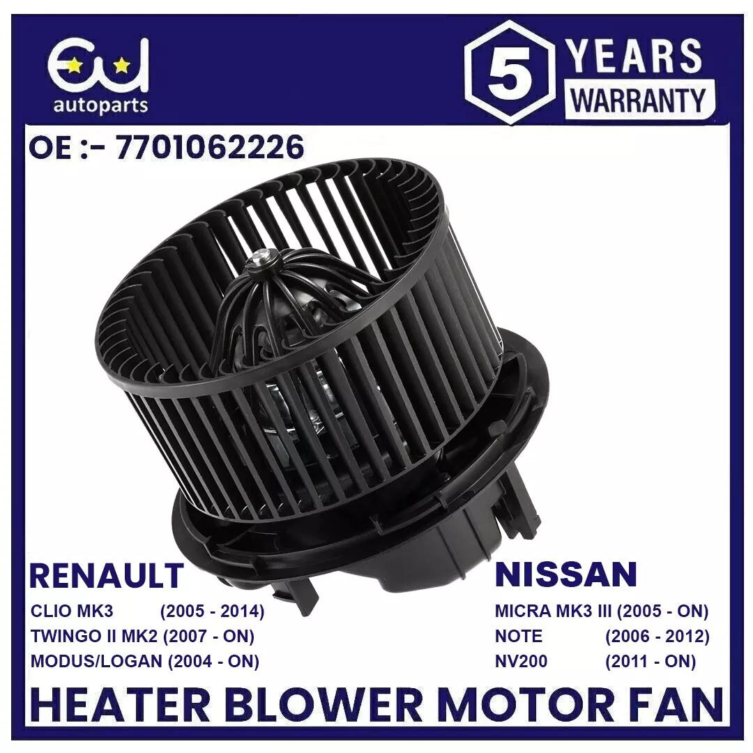 FOR NISSAN MICRA K12 / MICRA C+C K12 / NOTE E11 / NV200 HEATER BLOWER MOTOR FAN