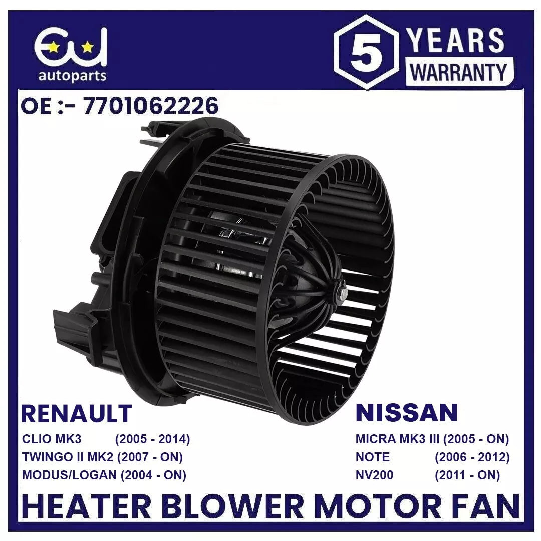 FOR NISSAN MICRA K12 / MICRA C+C K12 / NOTE E11 / NV200 HEATER BLOWER MOTOR FAN