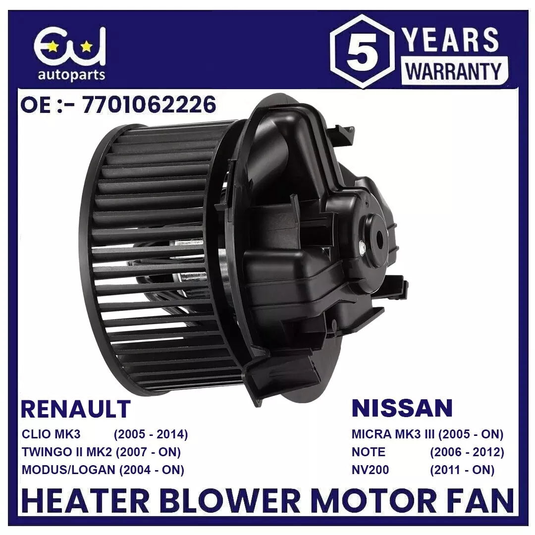 FOR NISSAN MICRA K12 / MICRA C+C K12 / NOTE E11 / NV200 HEATER BLOWER MOTOR FAN