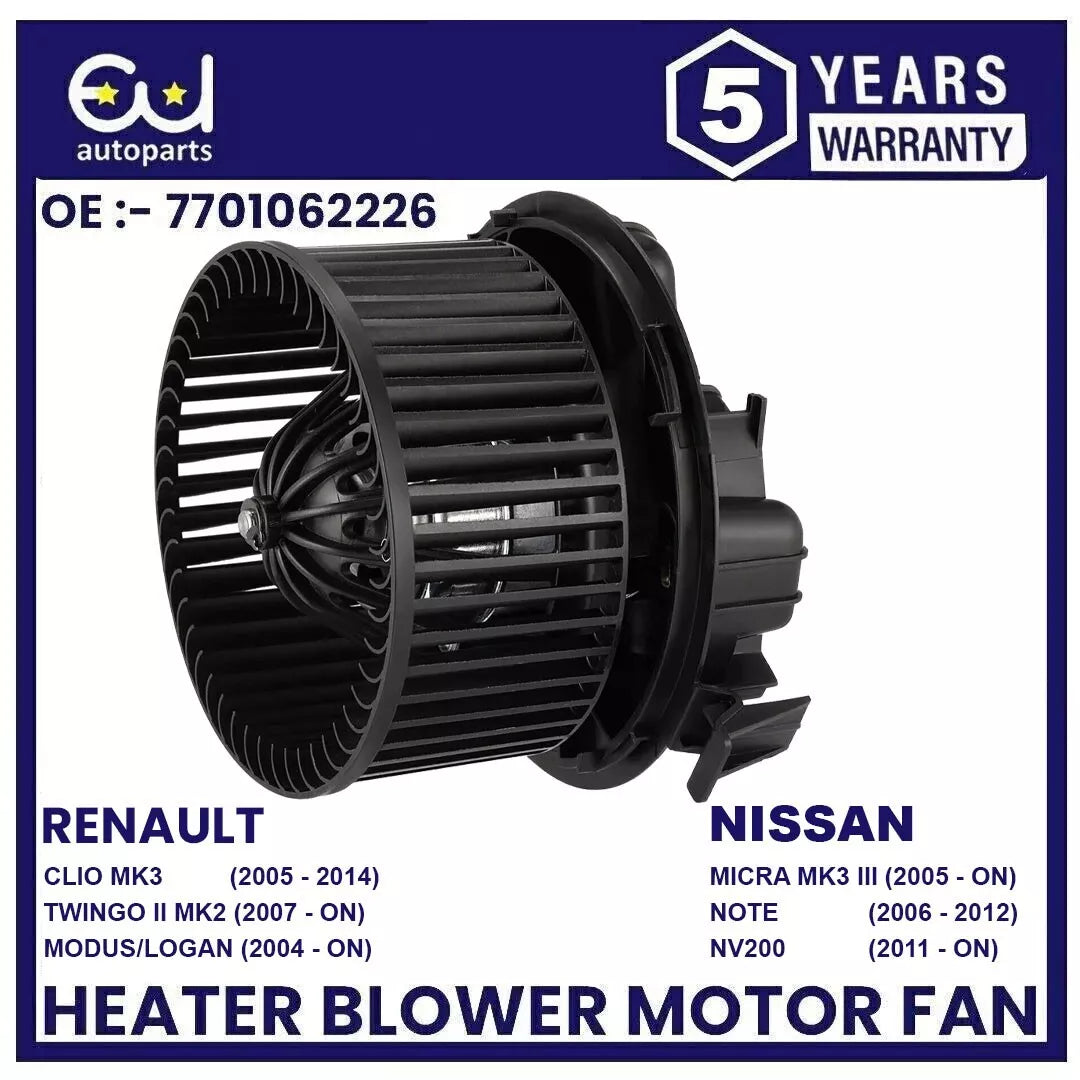 FOR NISSAN MICRA K12 / MICRA C+C K12 / NOTE E11 / NV200 HEATER BLOWER MOTOR FAN