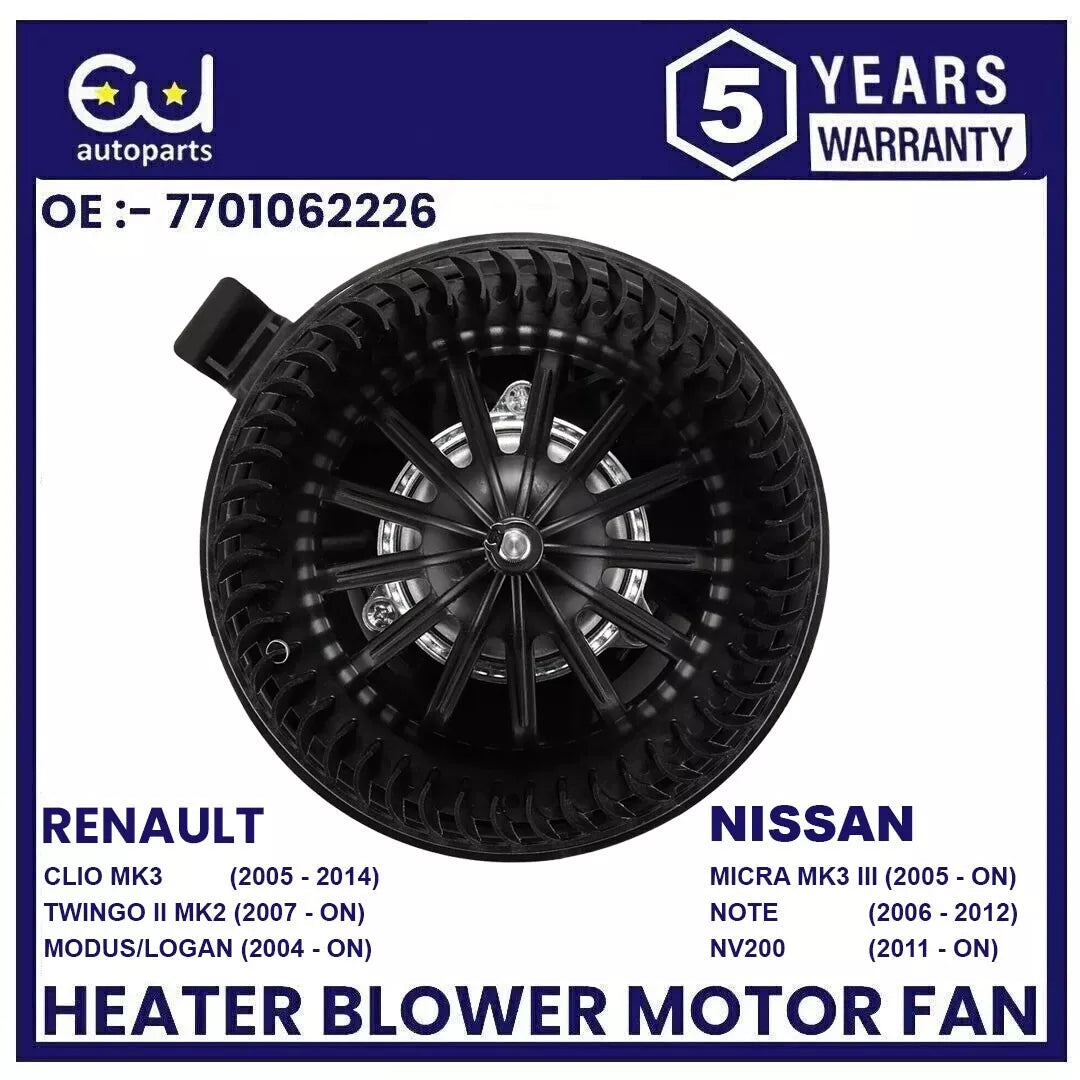 FOR NISSAN MICRA K12 / MICRA C+C K12 / NOTE E11 / NV200 HEATER BLOWER MOTOR FAN