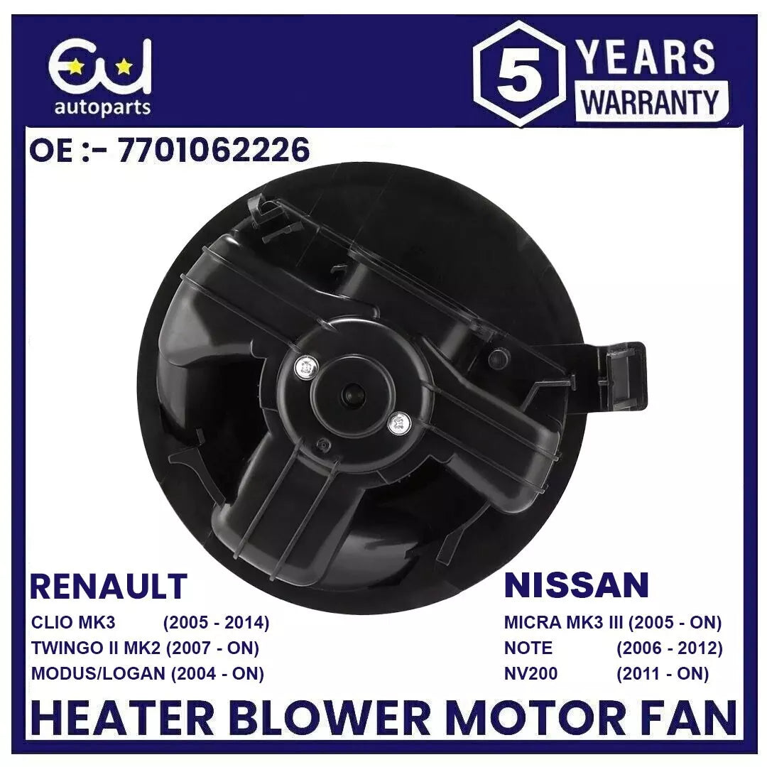FOR NISSAN MICRA K12 / MICRA C+C K12 / NOTE E11 / NV200 HEATER BLOWER MOTOR FAN