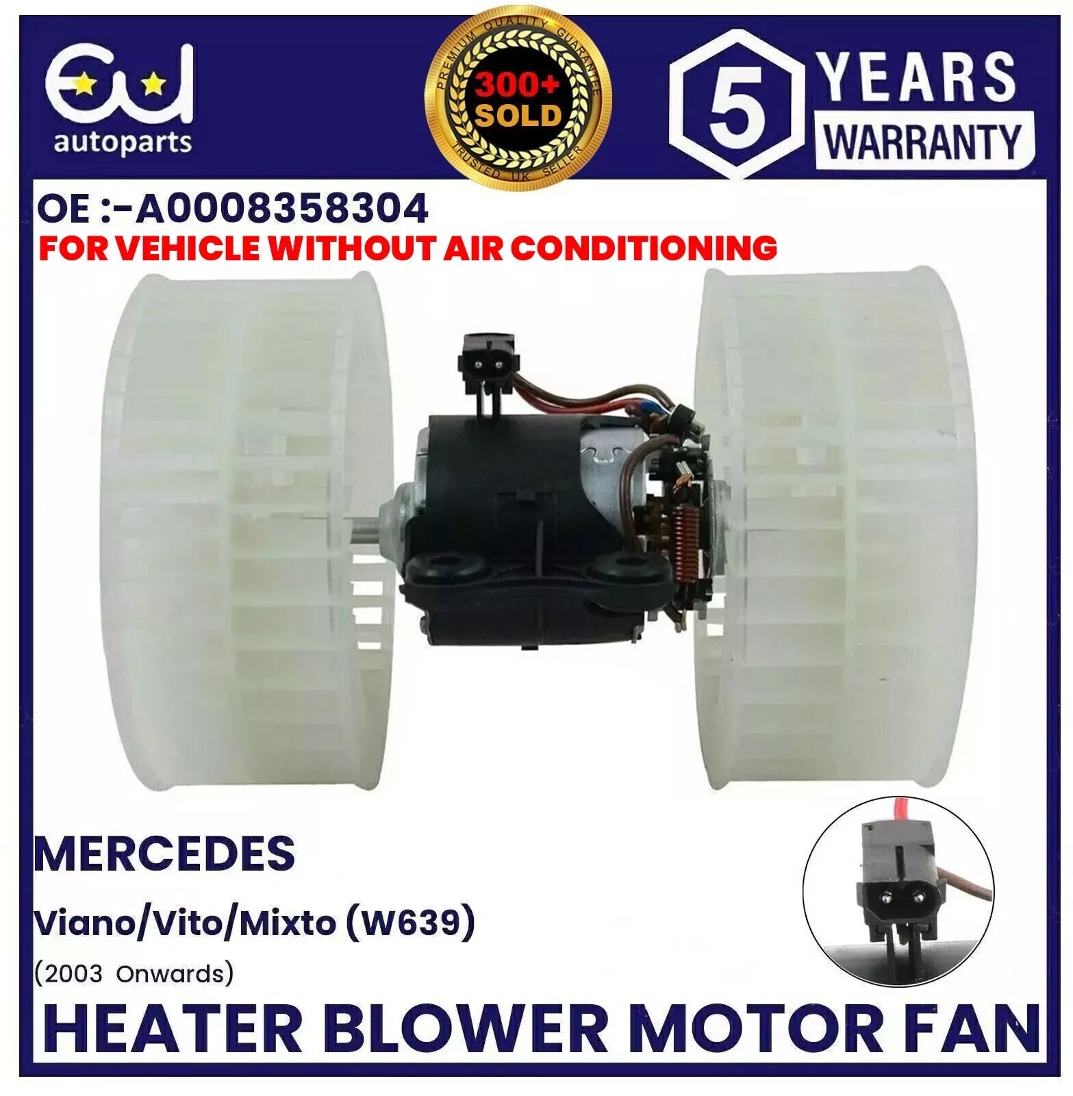 FOR MERCEDES BENZ VIANO VITO MIXTO W639 HEATER BLOWER MOTOR FAN WITHOUT AIR CON
