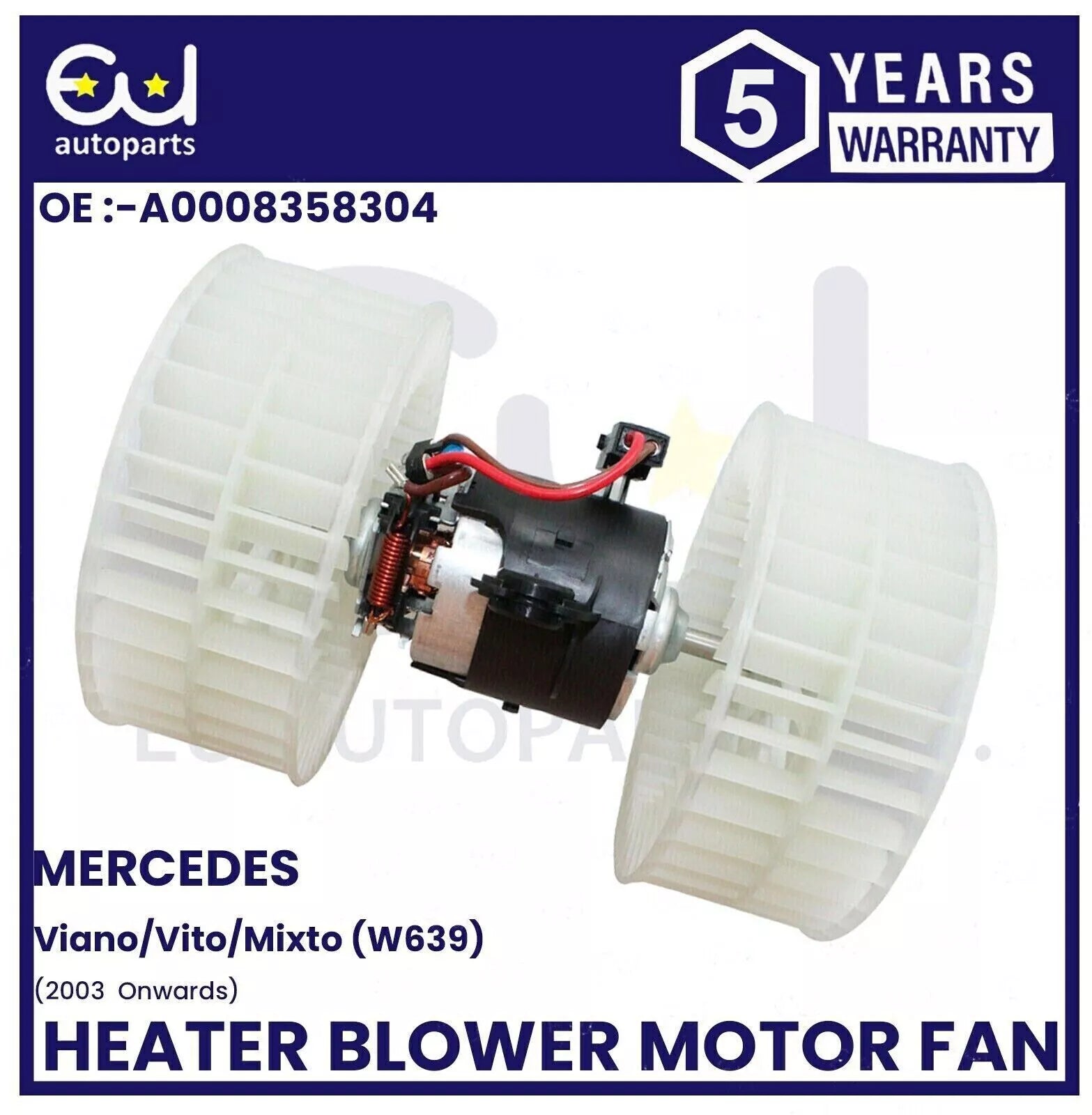 FOR MERCEDES BENZ VIANO VITO MIXTO W639 HEATER BLOWER MOTOR FAN WITHOUT AIR CON