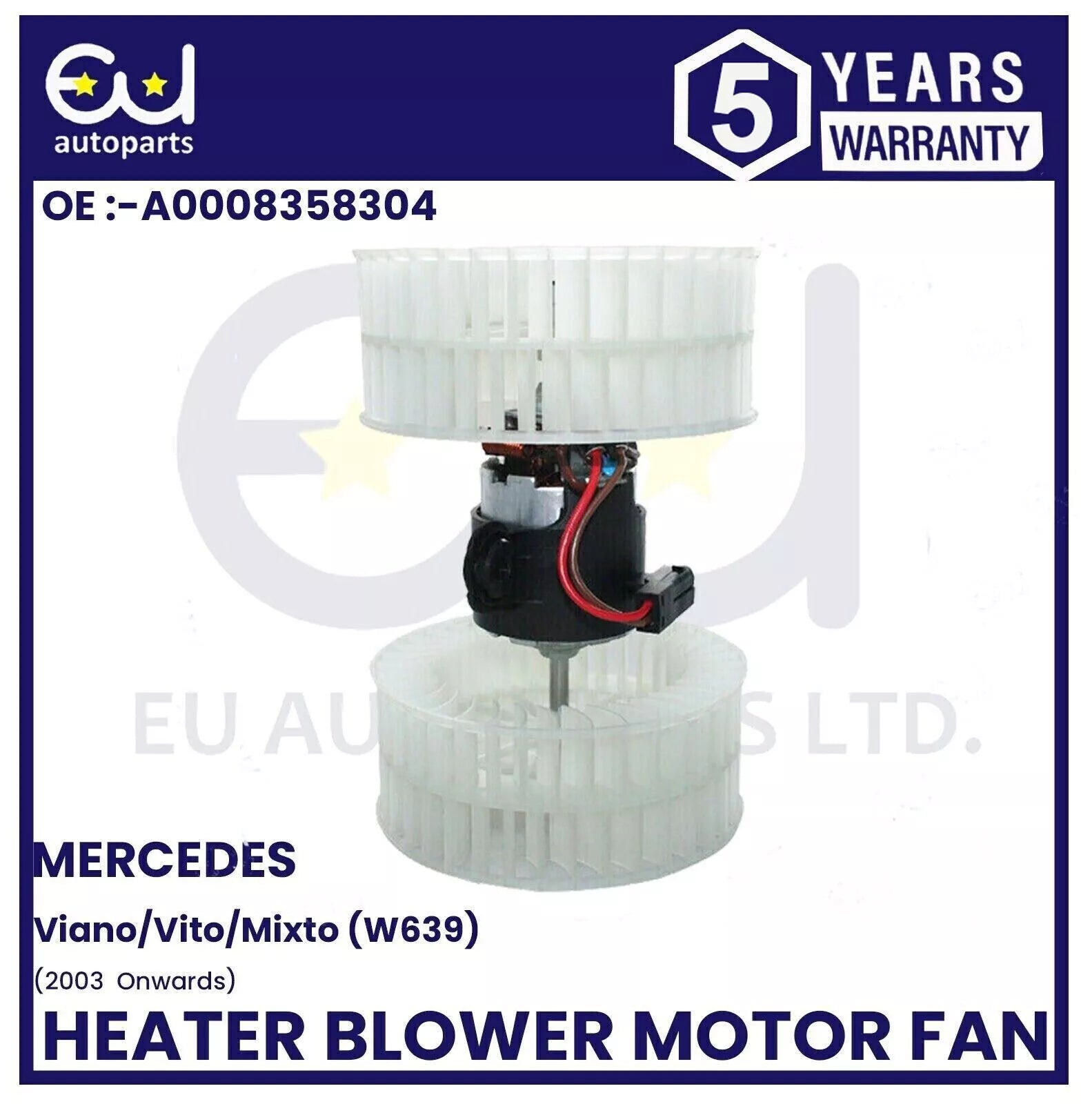 FOR MERCEDES BENZ VIANO VITO MIXTO W639 HEATER BLOWER MOTOR FAN WITHOUT AIR CON