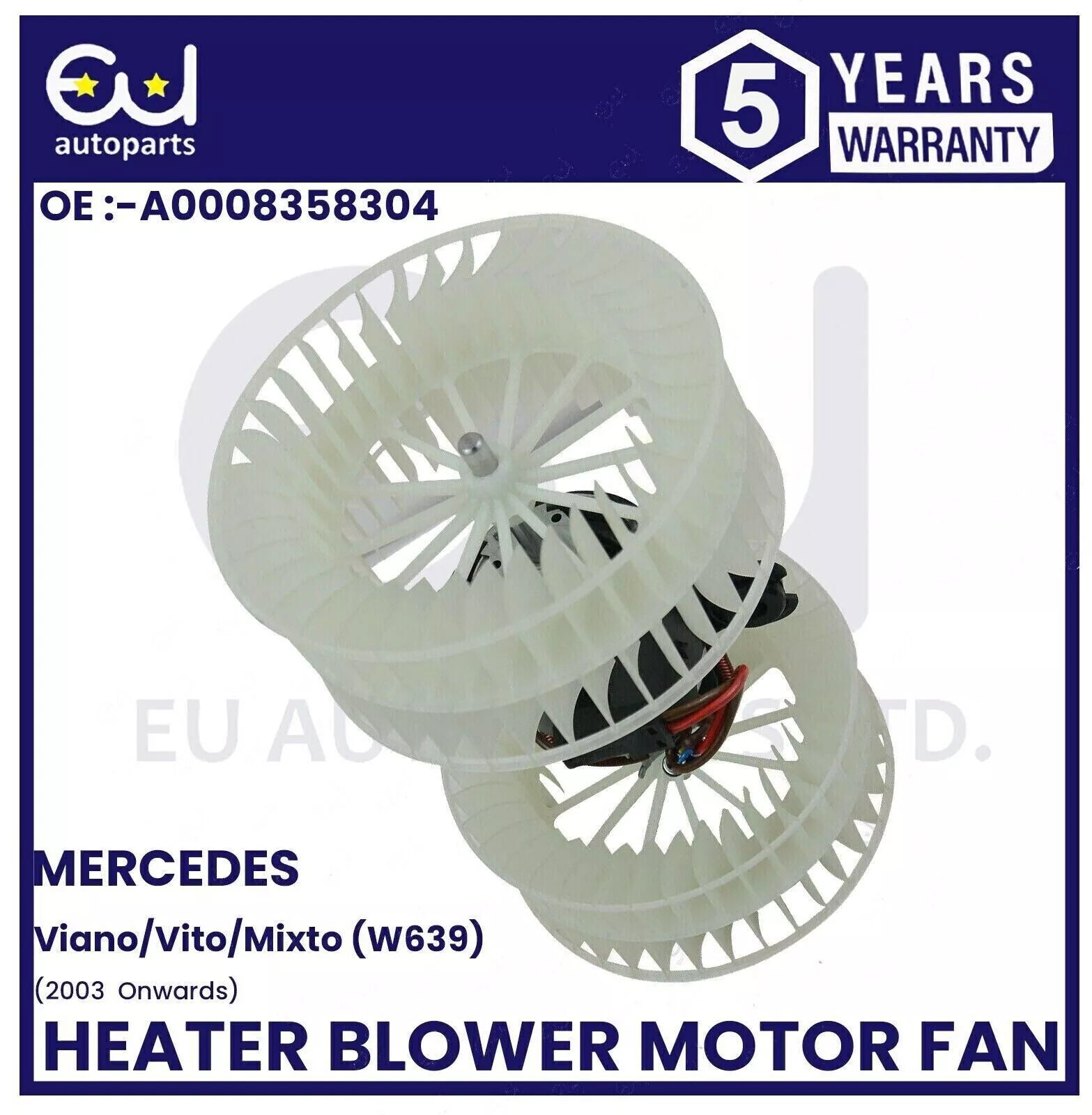 FOR MERCEDES BENZ VIANO VITO MIXTO W639 HEATER BLOWER MOTOR FAN WITHOUT AIR CON