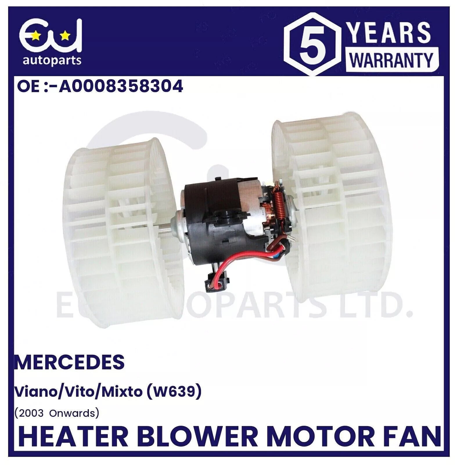FOR MERCEDES BENZ VIANO VITO MIXTO W639 HEATER BLOWER MOTOR FAN WITHOUT AIR CON
