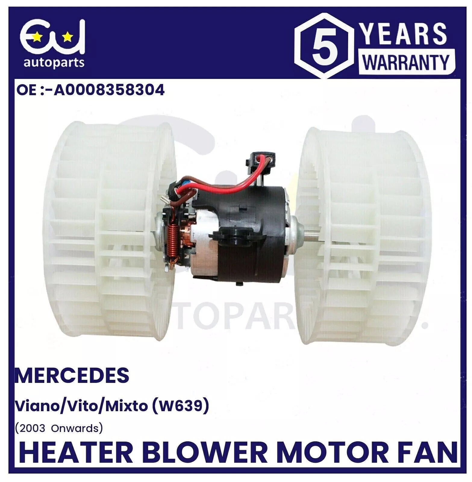 FOR MERCEDES BENZ VIANO VITO MIXTO W639 HEATER BLOWER MOTOR FAN WITHOUT AIR CON