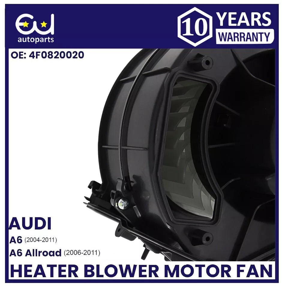 HEATER BLOWER MOTOR FAN WITH CLIMATE CONTROL FOR AUDI A6 C6 2004-2011 4F0820020