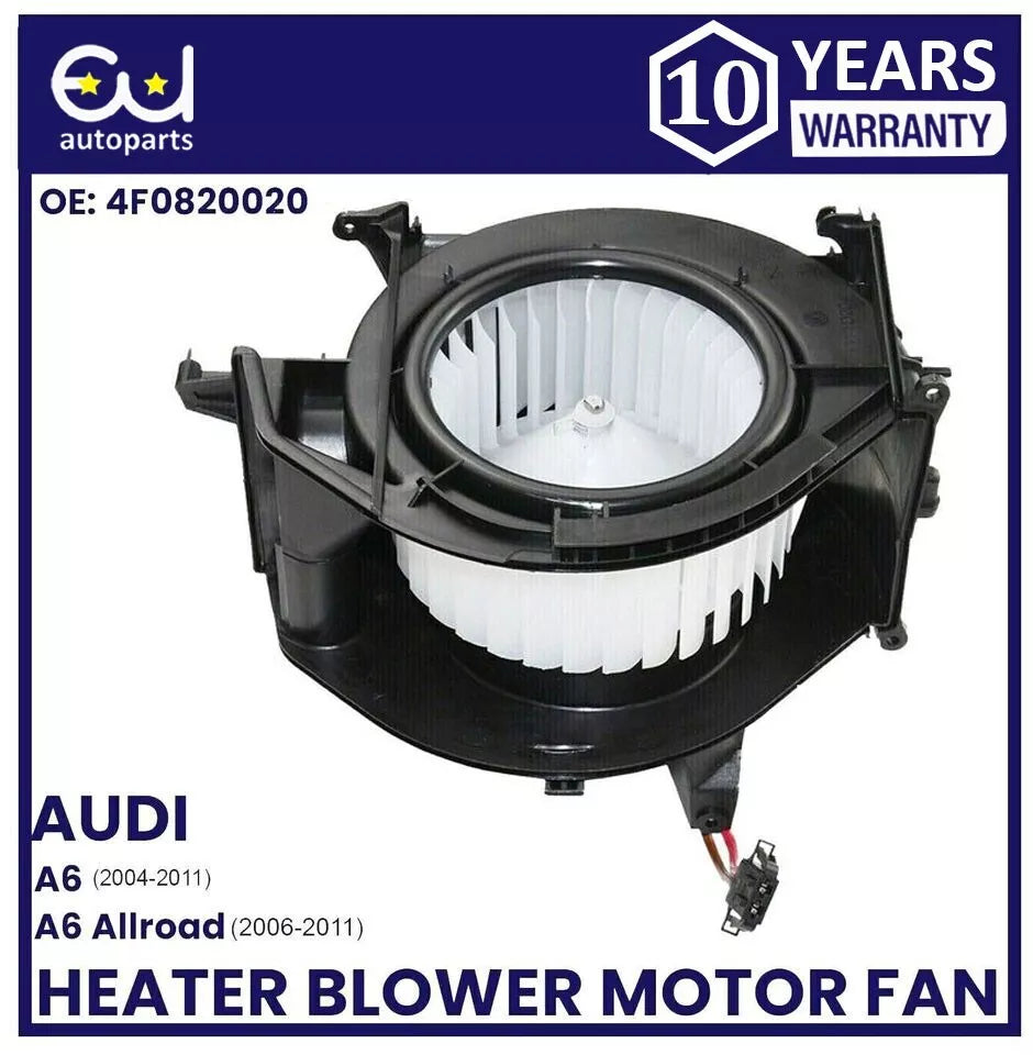 HEATER BLOWER MOTOR FAN WITH CLIMATE CONTROL FOR AUDI A6 C6 2004-2011 4F0820020