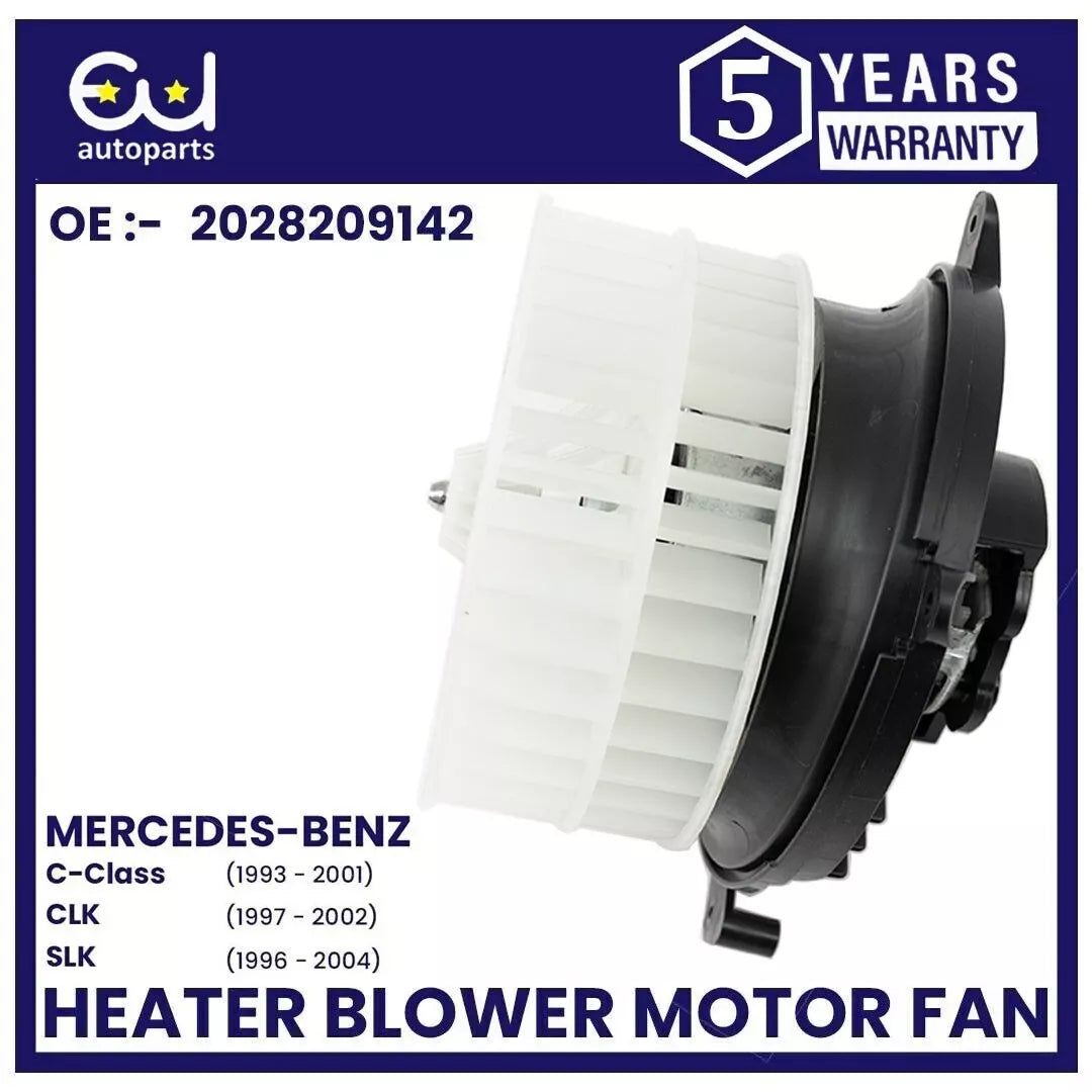 Frankberg Ventilador de motor de ventilador de calentador compatible con clase C S202 W202 1993-2001 CLK A208 C208 1997-2002 SLK R170 1996-2003 Reemplazo # 2028209242 Frankberg Ventilador de motor de ventilador de calentador compatible con clase C S202 W202 1993-2001 CLK A208 C208 1997-2002 SLK R170 1996-2003 Reemplazo # 2028209242