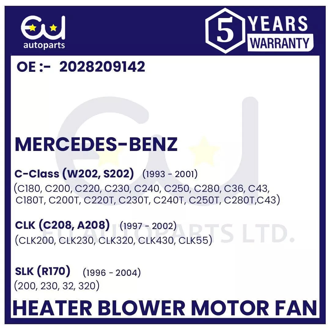 HEATER BLOWER MOTOR FAN FOR MERCEDES C-CLASS S202 W202 CLK C208 A208 SLK R170