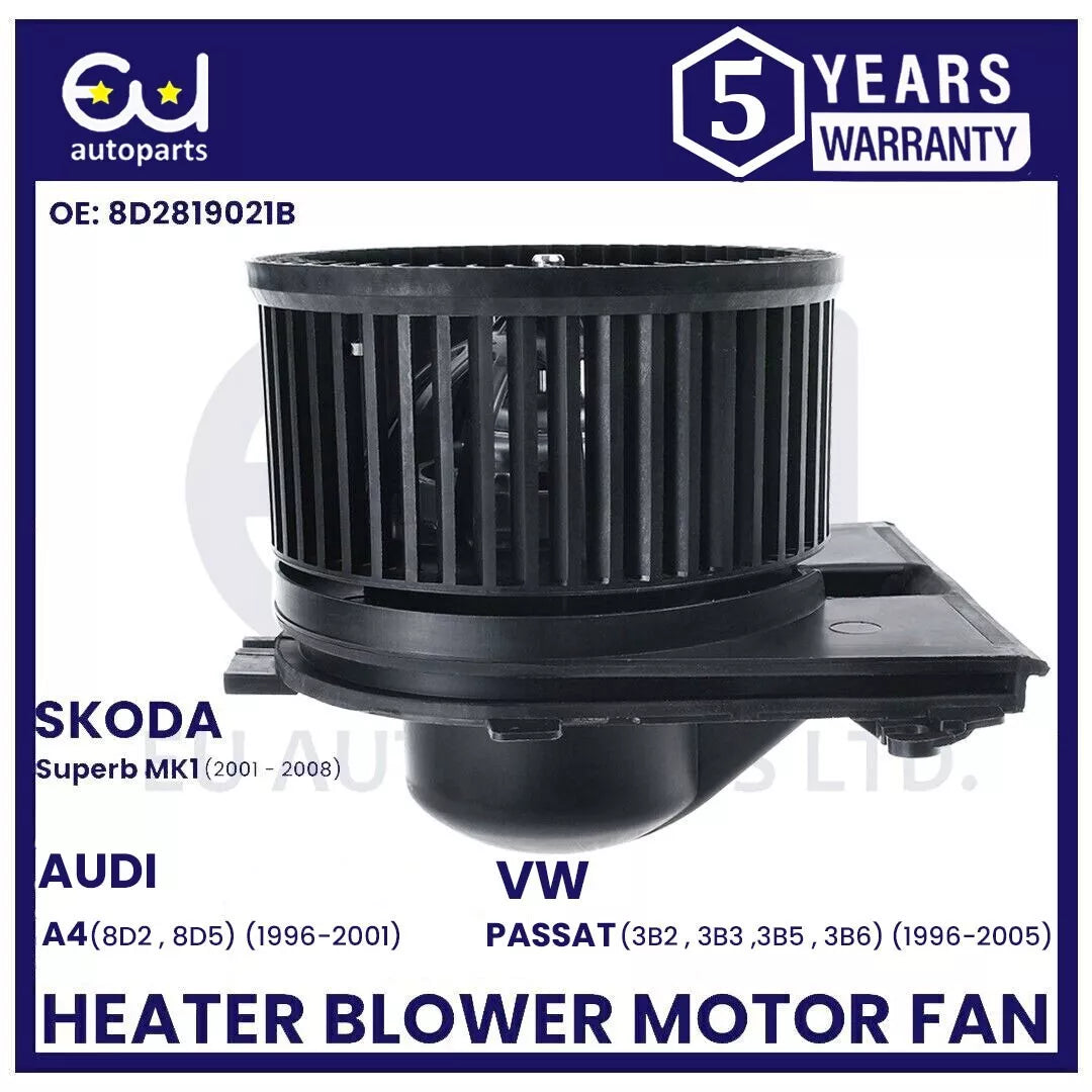 HEATER BLOWER MOTOR FAN FOR AUDI A4 B5 VW PASSAT B3 B4 B5 96-05 8D2819021B RHD