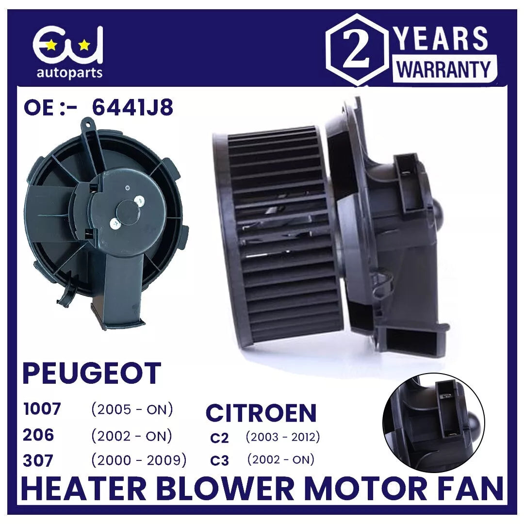 HEATER BLOWER MOTOR FAN FOR PEUGEOT 1007 206 307 CITREON C2 C3 2002-2023 RHD
