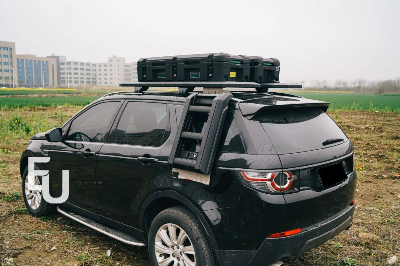 FOR LAND ROVER DISCOVERY SPORT L550 BLACK SIDE DEPLOYABLE FOLDING ROOF LADDER