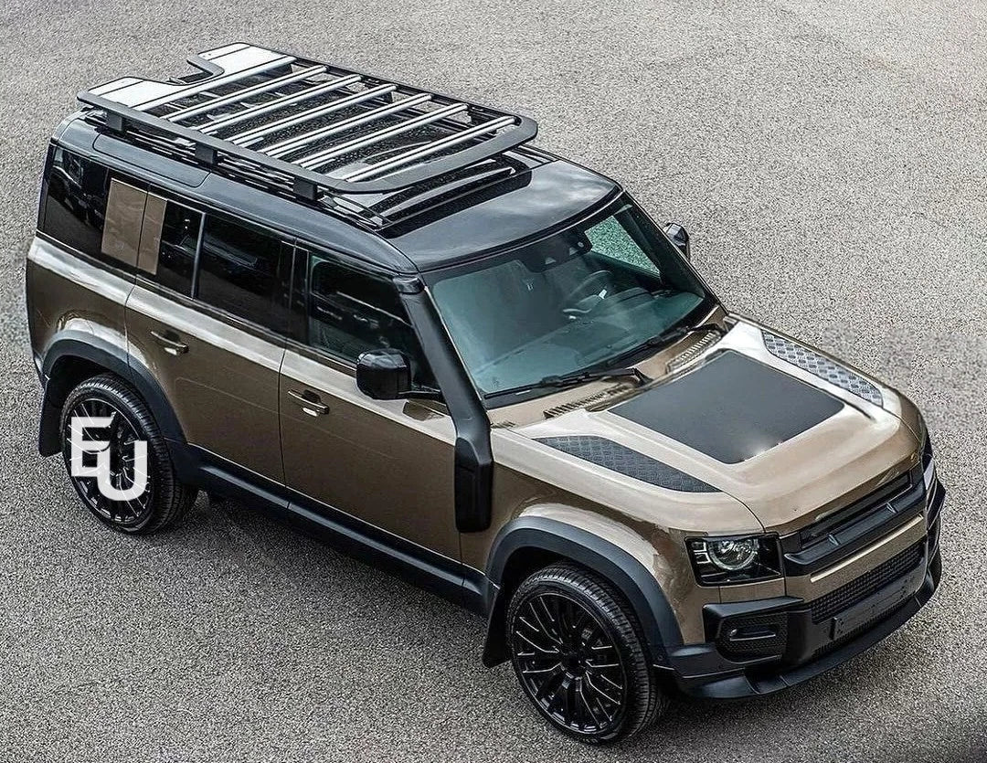 EXPEDITION STYLE ROOF RACK RAIL PLATFORM SILVER FOR LR DEFENDER L663 110 2020+
