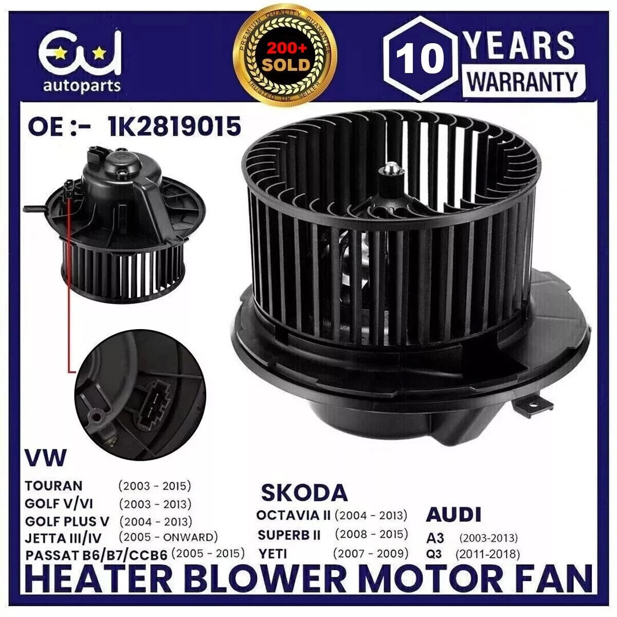 HEATER BLOWER MOTOR FAN FOR SEAT ALHAMBRA LEON ALTEA XL TOLEDO MK3 AUDI A3 Q3