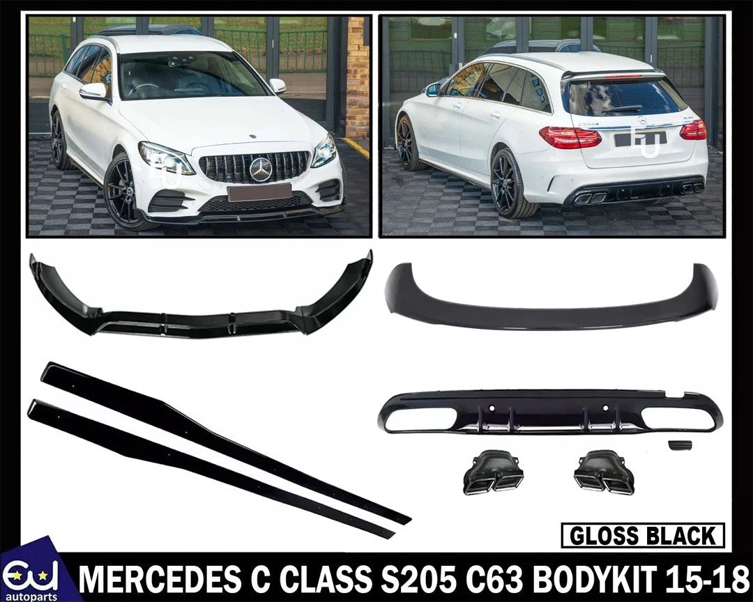 FOR MERCEDES C CLASS S205 C63 BODYKIT BODY KIT FRONT SPLITTER LIP DIFFUSER 15-18