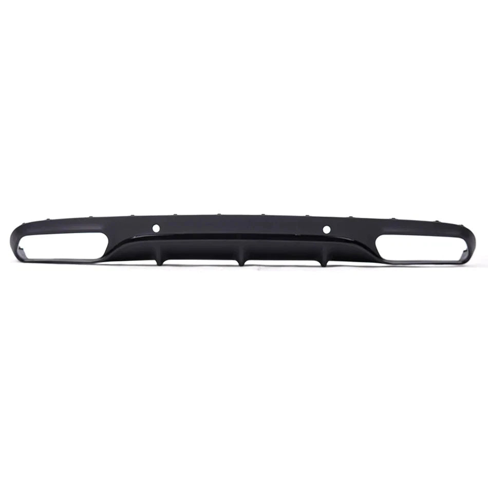 REAR DIFFUSER TAIL PIPE NON AMG FOR MERCEDES C-CLASS W205 C63 LOOK GLOSS BLACK