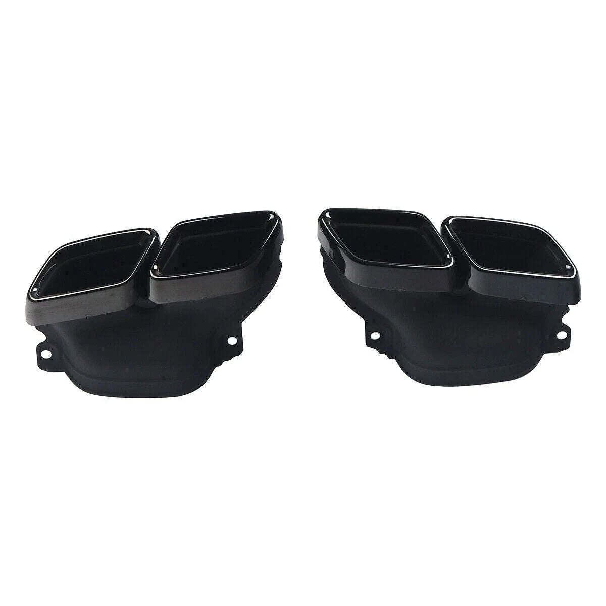 REAR DIFFUSER TAIL PIPE NON AMG FOR MERCEDES C-CLASS W205 C63 LOOK GLOSS BLACK