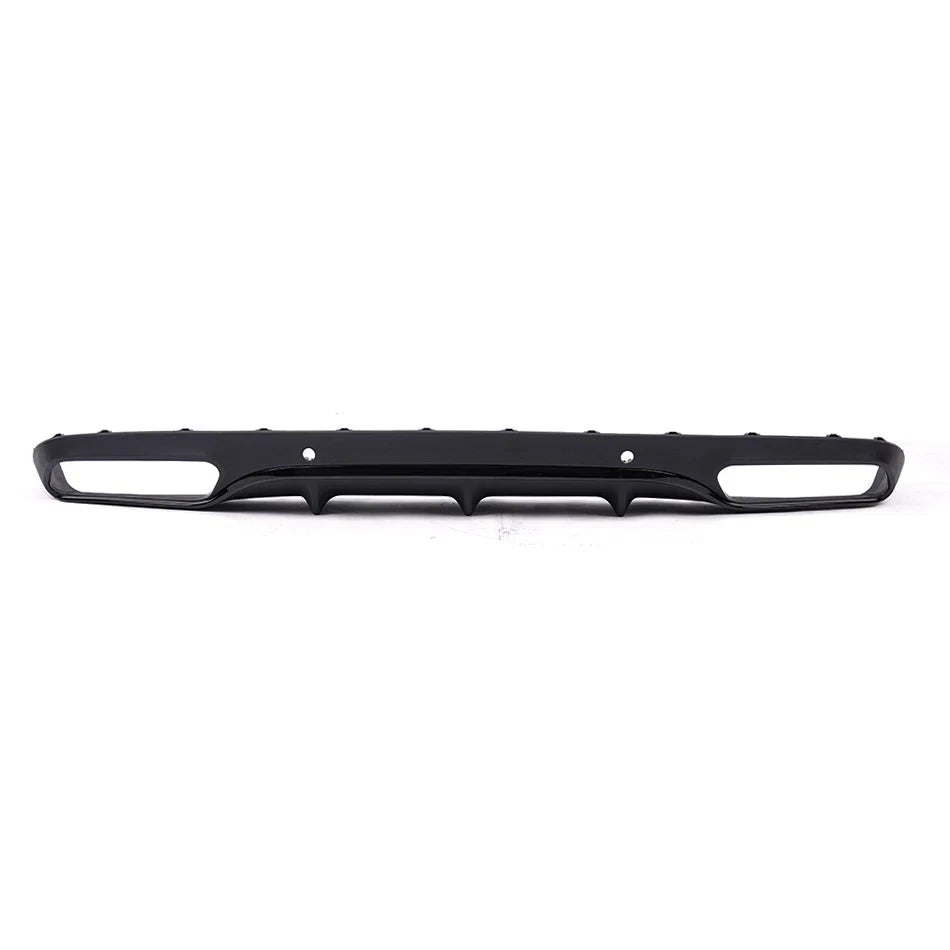 REAR DIFFUSER TAIL PIPE NON AMG FOR MERCEDES C-CLASS W205 C63 LOOK GLOSS BLACK