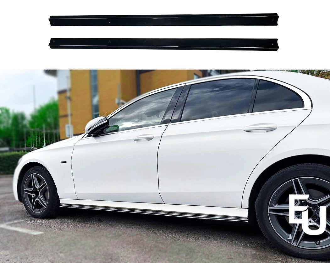 FOR MERCEDES E CLASS W213 SIDE SKIRTS EXTENSIONS GLOSS BLACK 2016-2023