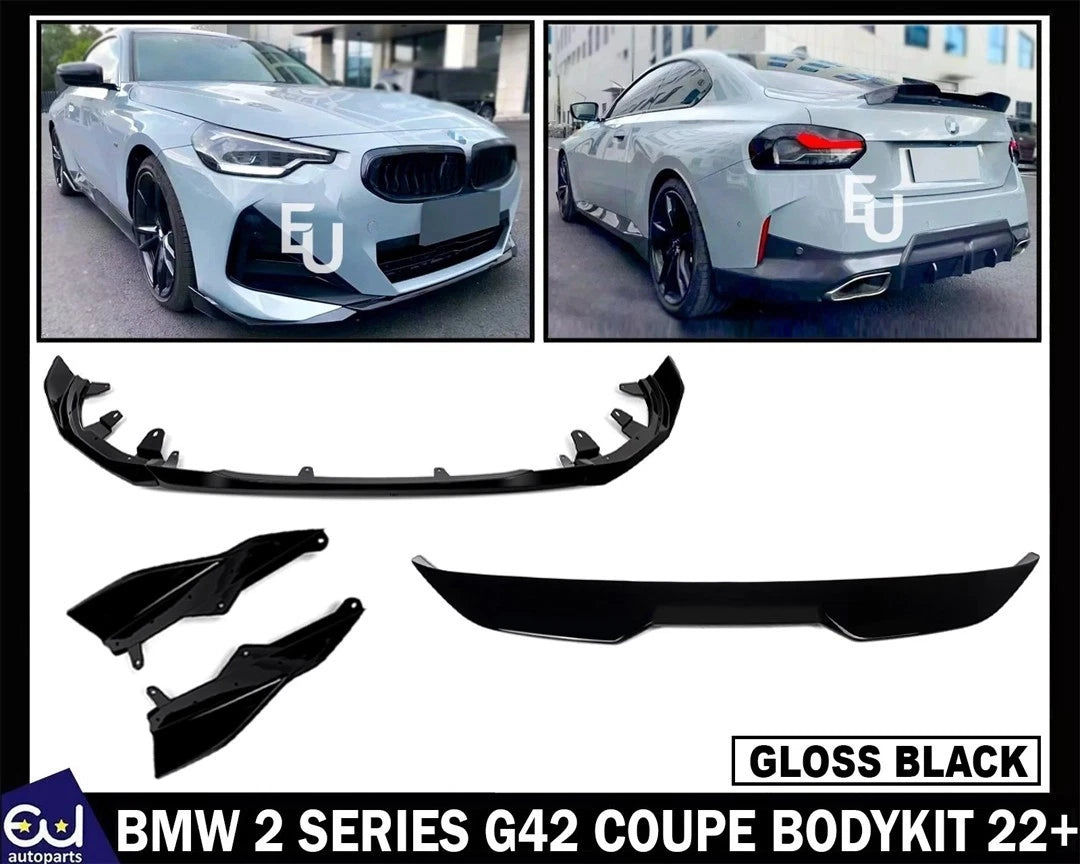 FOR BMW 2 SERIES G42 COUPE BODYKIT FRONT SPLITTER LIP REAR SPOILER BODY KIT 22+